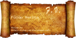 Fülöp Verita névjegykártya